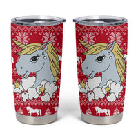 Lovely Unicorn Christmas Tumbler Cup Xmas Holiday Patterns - Wonder Print Shop