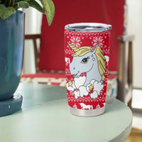 Lovely Unicorn Christmas Tumbler Cup Xmas Holiday Patterns - Wonder Print Shop