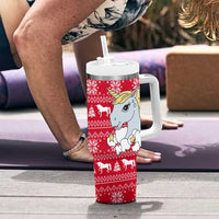 Lovely Unicorn Christmas Tumbler With Handle Xmas Holiday Patterns - Wonder Print Shop