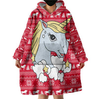 Lovely Unicorn Christmas Wearable Blanket Hoodie Xmas Holiday Patterns - Wonder Print Shop
