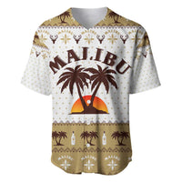 Malibu Christmas Baseball Jersey Xmas Holiday Patterns - Wonder Print Shop