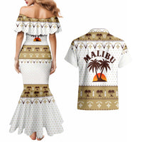 Malibu Christmas Couples Matching Mermaid Dress and Hawaiian Shirt Xmas Holiday Patterns - Wonder Print Shop