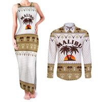 Malibu Christmas Couples Matching Tank Maxi Dress and Long Sleeve Button Shirt Xmas Holiday Patterns - Wonder Print Shop