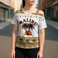 Malibu Christmas Cross Shoulder Shirt Xmas Holiday Patterns - Wonder Print Shop