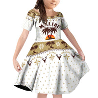 Malibu Christmas Family Matching Off Shoulder Short Dress and Hawaiian Shirt Xmas Holiday Patterns - Wonder Print Shop