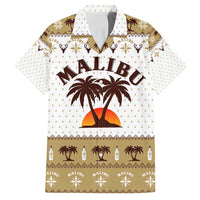 Malibu Christmas Family Matching Off Shoulder Short Dress and Hawaiian Shirt Xmas Holiday Patterns - Wonder Print Shop