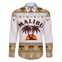 Malibu Christmas Family Matching Off Shoulder Short Dress and Hawaiian Shirt Xmas Holiday Patterns - Wonder Print Shop