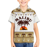 Malibu Christmas Family Matching Off Shoulder Short Dress and Hawaiian Shirt Xmas Holiday Patterns - Wonder Print Shop