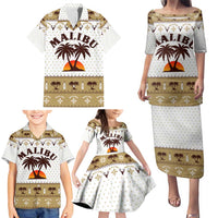 Malibu Christmas Family Matching Puletasi and Hawaiian Shirt Xmas Holiday Patterns - Wonder Print Shop