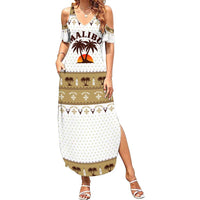 Malibu Christmas Family Matching Summer Maxi Dress and Hawaiian Shirt Xmas Holiday Patterns - Wonder Print Shop