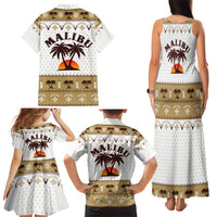 Malibu Christmas Family Matching Tank Maxi Dress and Hawaiian Shirt Xmas Holiday Patterns - Wonder Print Shop