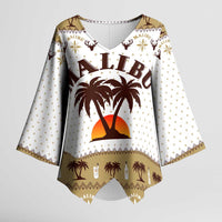 Malibu Christmas Kimono Sleeve Blouse Xmas Holiday Patterns - Wonder Print Shop