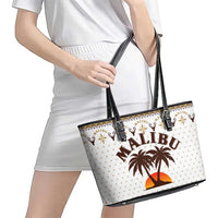 Malibu Christmas Leather Tote Bag Xmas Holiday Patterns - Wonder Print Shop