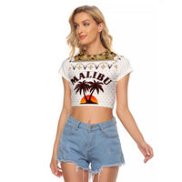 Malibu Christmas Raglan Cropped T Shirt Xmas Holiday Patterns - Wonder Print Shop