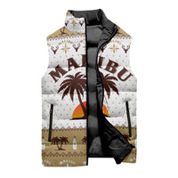 Malibu Christmas Sleeveless Puffer Jacket Xmas Holiday Patterns - Wonder Print Shop