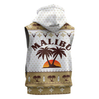Malibu Christmas Sleeveless Zip Hoodie Xmas Holiday Patterns - Wonder Print Shop