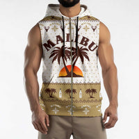 Malibu Christmas Sleeveless Zip Hoodie Xmas Holiday Patterns - Wonder Print Shop