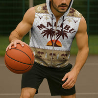 Malibu Christmas Sleeveless Zip Hoodie Xmas Holiday Patterns - Wonder Print Shop