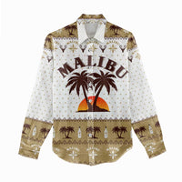 Malibu Christmas Women Casual Shirt Xmas Holiday Patterns - Wonder Print Shop