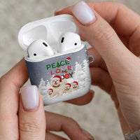 Maltese Peace Love Joy Christmas AirPods Case Xmas Holiday Patterns - Wonder Print Shop