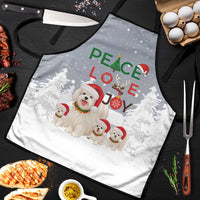 Maltese Peace Love Joy Christmas Apron Xmas Holiday Patterns - Wonder Print Shop