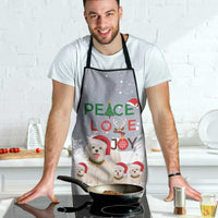 Maltese Peace Love Joy Christmas Apron Xmas Holiday Patterns - Wonder Print Shop