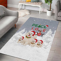 Maltese Peace Love Joy Christmas Area Rug Xmas Holiday Patterns - Wonder Print Shop