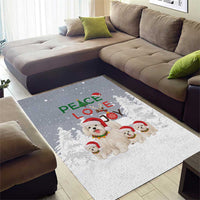 Maltese Peace Love Joy Christmas Area Rug Xmas Holiday Patterns - Wonder Print Shop