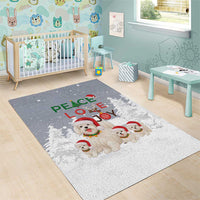 Maltese Peace Love Joy Christmas Area Rug Xmas Holiday Patterns - Wonder Print Shop