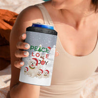 Maltese Peace Love Joy Christmas 4 in 1 Can Cooler Tumbler Xmas Holiday Patterns - Wonder Print Shop