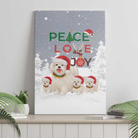 Maltese Peace Love Joy Christmas Canvas Wall Art Xmas Holiday Patterns - Wonder Print Shop