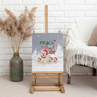 Maltese Peace Love Joy Christmas Canvas Wall Art Xmas Holiday Patterns - Wonder Print Shop