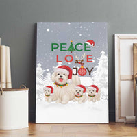 Maltese Peace Love Joy Christmas Canvas Wall Art Xmas Holiday Patterns - Wonder Print Shop