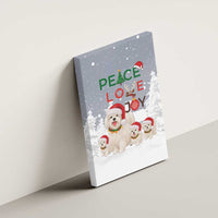 Maltese Peace Love Joy Christmas Canvas Wall Art Xmas Holiday Patterns - Wonder Print Shop