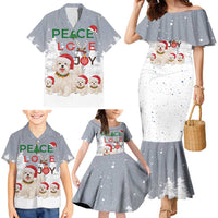 Maltese Peace Love Joy Christmas Family Matching Mermaid Dress and Hawaiian Shirt Xmas Holiday Patterns - Wonder Print Shop