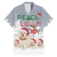Maltese Peace Love Joy Christmas Family Matching Mermaid Dress and Hawaiian Shirt Xmas Holiday Patterns - Wonder Print Shop