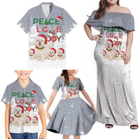 Maltese Peace Love Joy Christmas Family Matching Off Shoulder Maxi Dress and Hawaiian Shirt Xmas Holiday Patterns - Wonder Print Shop