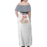 Maltese Peace Love Joy Christmas Family Matching Off Shoulder Maxi Dress and Hawaiian Shirt Xmas Holiday Patterns - Wonder Print Shop