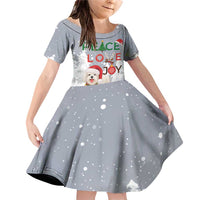 Maltese Peace Love Joy Christmas Family Matching Off Shoulder Short Dress and Hawaiian Shirt Xmas Holiday Patterns - Wonder Print Shop