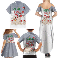 Maltese Peace Love Joy Christmas Family Matching Summer Maxi Dress and Hawaiian Shirt Xmas Holiday Patterns - Wonder Print Shop