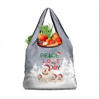 Maltese Peace Love Joy Christmas Grocery Bag Xmas Holiday Patterns - Wonder Print Shop