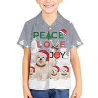 Maltese Peace Love Joy Christmas Hawaiian Shirt Xmas Holiday Patterns - Wonder Print Shop