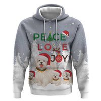 Maltese Peace Love Joy Christmas Hoodie Xmas Holiday Patterns - Wonder Print Shop