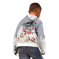 Maltese Peace Love Joy Christmas Kid Hoodie Xmas Holiday Patterns - Wonder Print Shop
