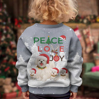 Maltese Peace Love Joy Christmas Kid Ugly Christmas Sweater Xmas Holiday Patterns - Wonder Print Shop