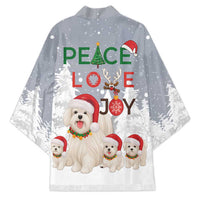 Maltese Peace Love Joy Christmas Kimono Xmas Holiday Patterns - Wonder Print Shop