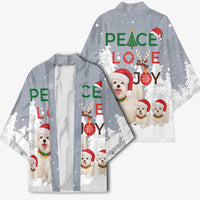 Maltese Peace Love Joy Christmas Kimono Xmas Holiday Patterns - Wonder Print Shop
