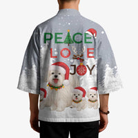 Maltese Peace Love Joy Christmas Kimono Xmas Holiday Patterns - Wonder Print Shop