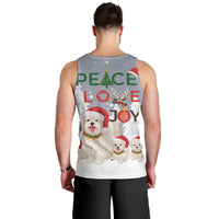 Maltese Peace Love Joy Christmas Men Tank Top Xmas Holiday Patterns - Wonder Print Shop
