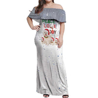 Maltese Peace Love Joy Christmas Off Shoulder Maxi Dress Xmas Holiday Patterns - Wonder Print Shop